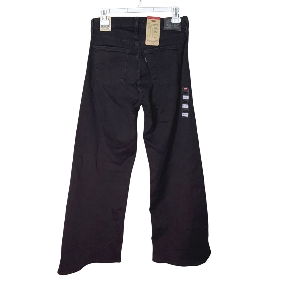 Levis 318 Shaping Wide Leg Jeans Darkest Sky Indigo High Rise Stretch 30 Womens - Picture 7 of 10